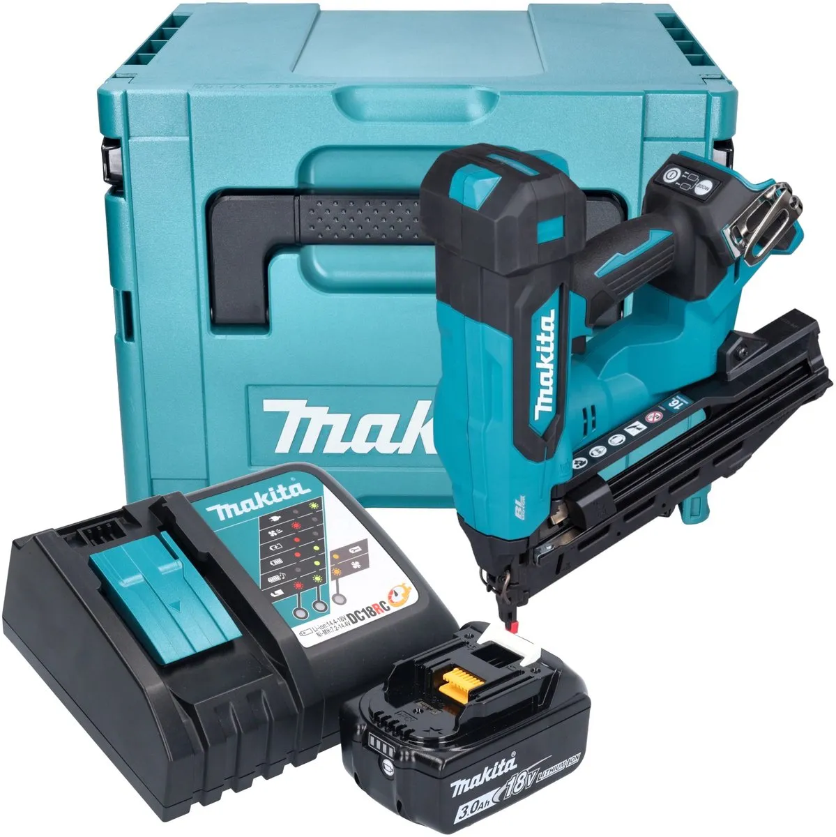 Makita DBN 610 RF1J Staande Spijkermachine 18V