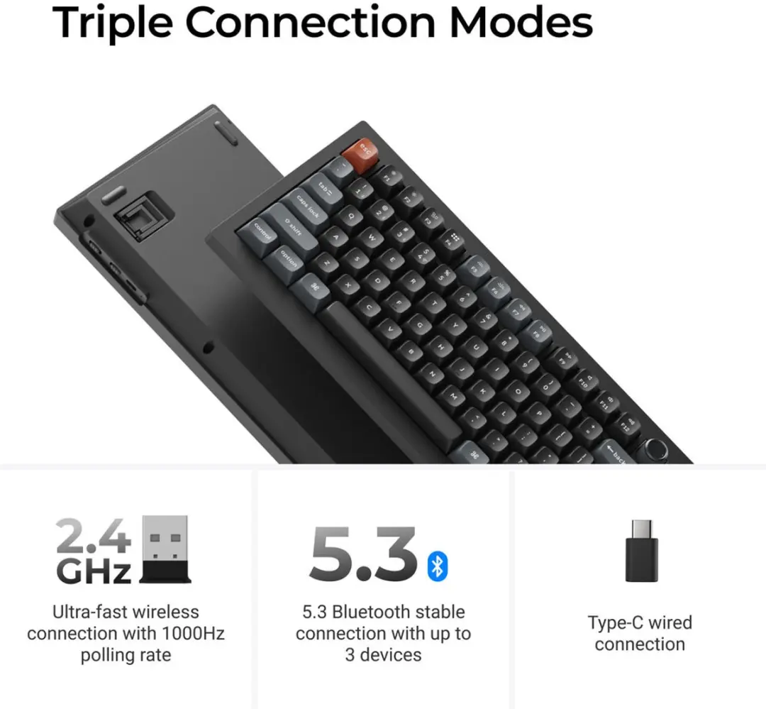 Keychron V6 Ultra V6U-D3 Toetsenbord - 8K Bluetooth - Zwart