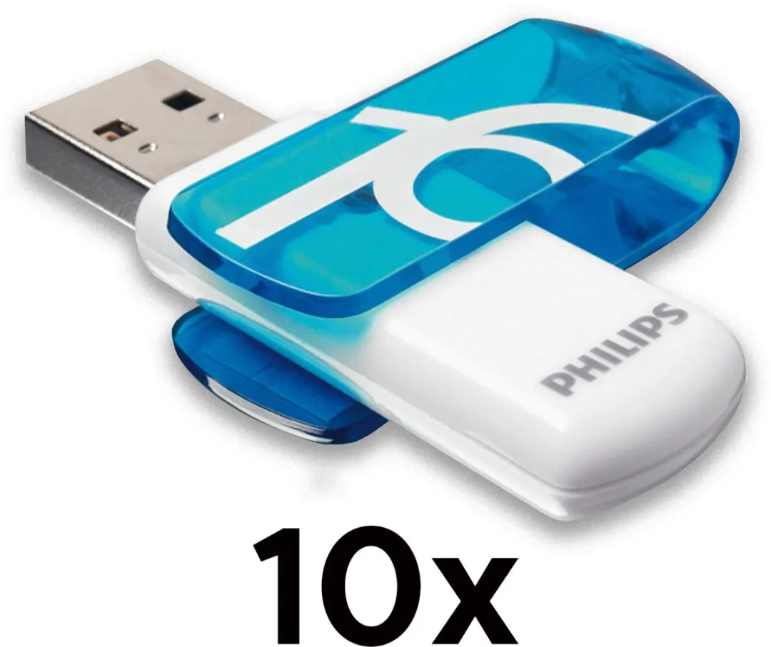 Philips USB-stick Vivid Edition 16GB - 10 Stuks - Blauw
