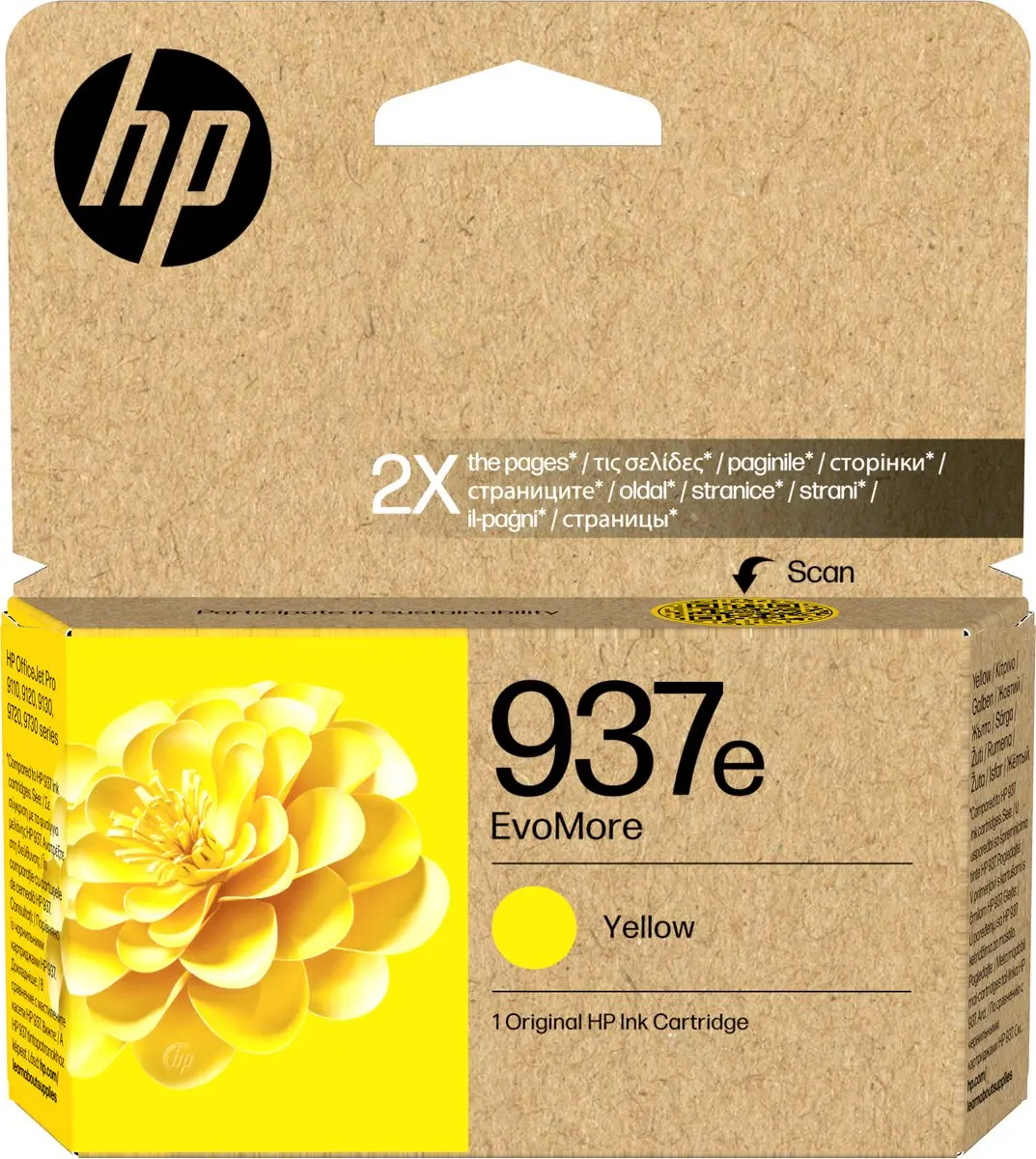 HP 937e EvoMore Gele Inkt XL