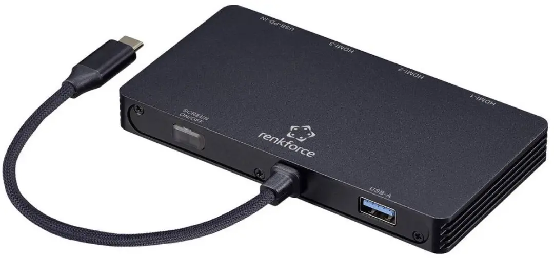 Renkforce RF-6804408 USB-C Dockingstation - Zwart