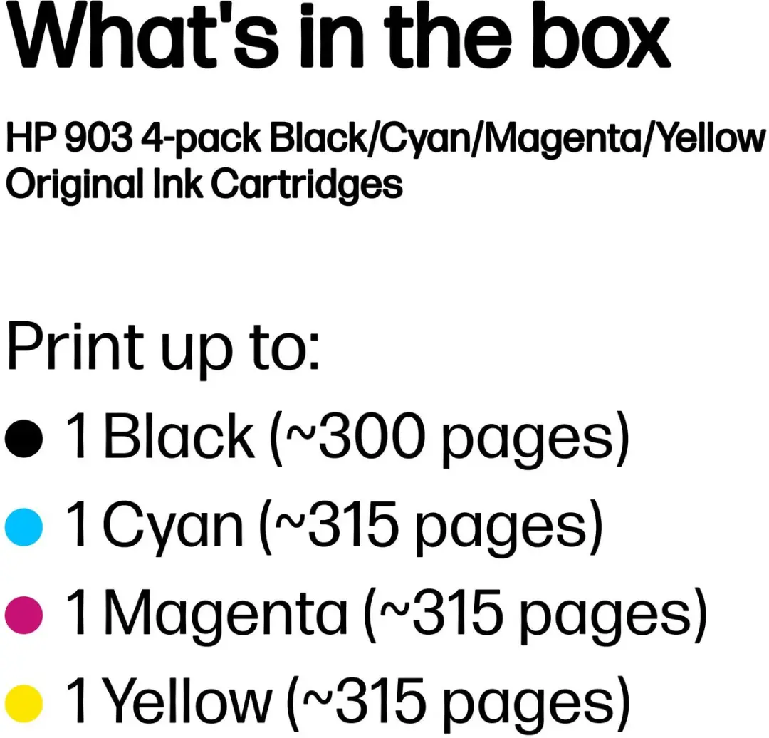 HP 903 4-pack Inktcartridges - Cyaan/Magenta/Geel/Zwart