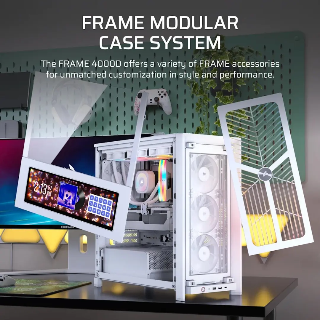Corsair FRAME 4000D RS PC-behuizing - Oak - Wit
