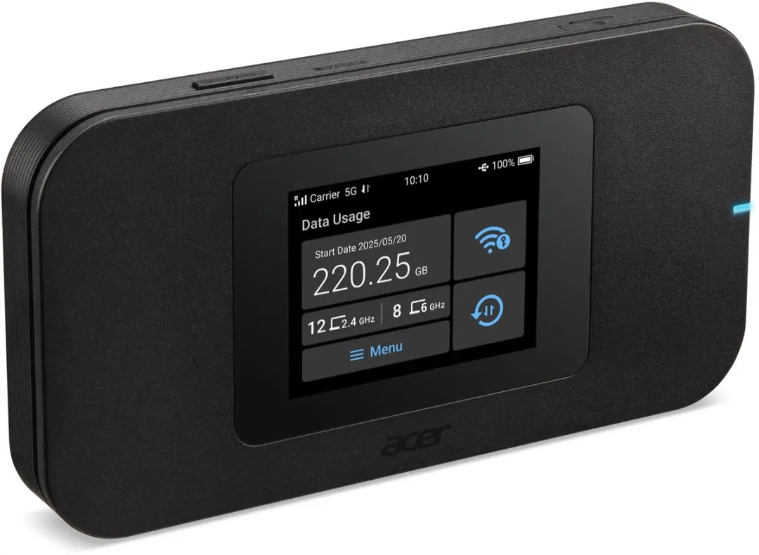 Acer Connect M4D Portable Mifi Router 5G - Tri-SIM - 16 Apparaten - Zwart