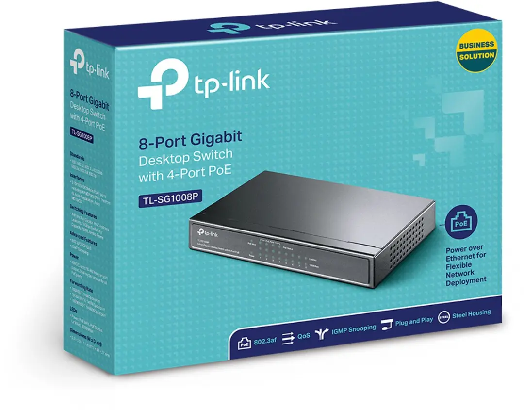 TP-Link TL-SG1008P 8-Poort Gigabit Switch - 4x PoE