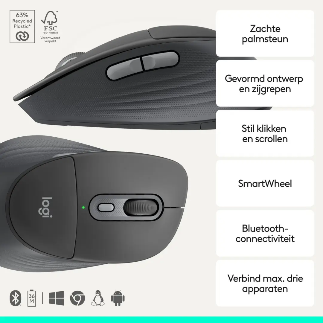 Logitech Signature Comfort Plus MK880 Draadloos Toetsenbord & Muis - Zwart