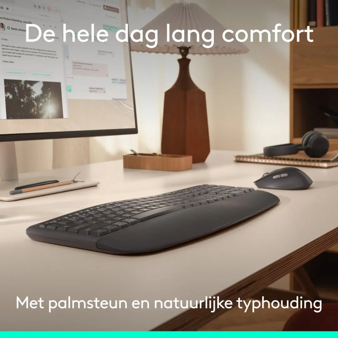Logitech Signature Comfort Plus MK880 Draadloos Toetsenbord & Muis - Zwart