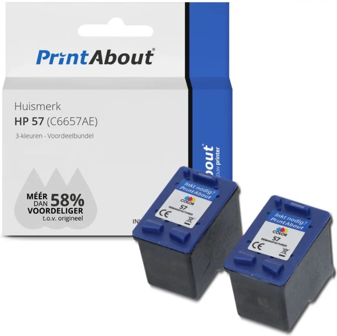 PrintAbout C6657AE-PA2 Inktcartridge - 3 Kleuren - 1.300 pagina's