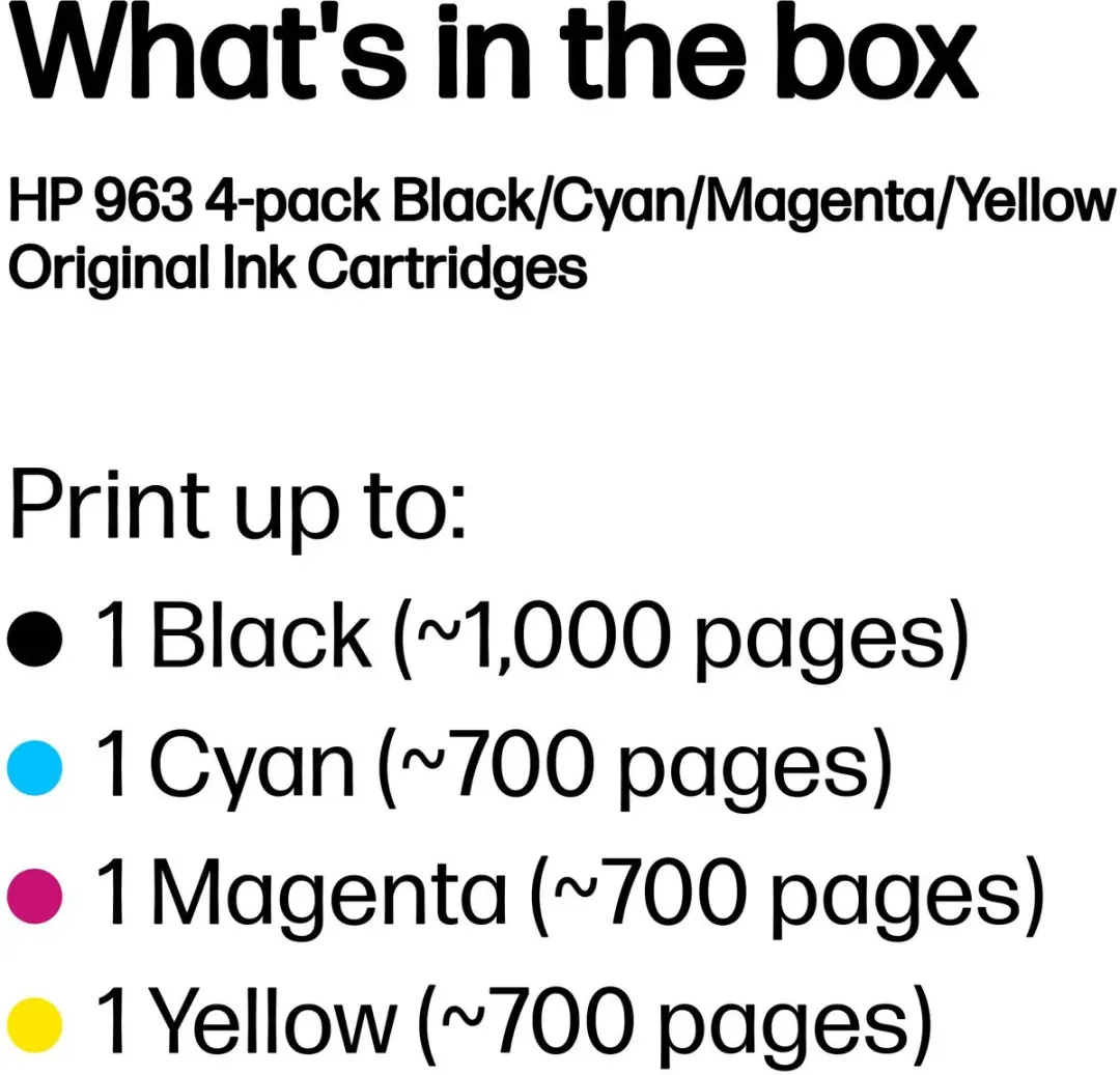 HP 963 4-pack Inktcartridges - Zwart/Cyaan/Magenta/Geel