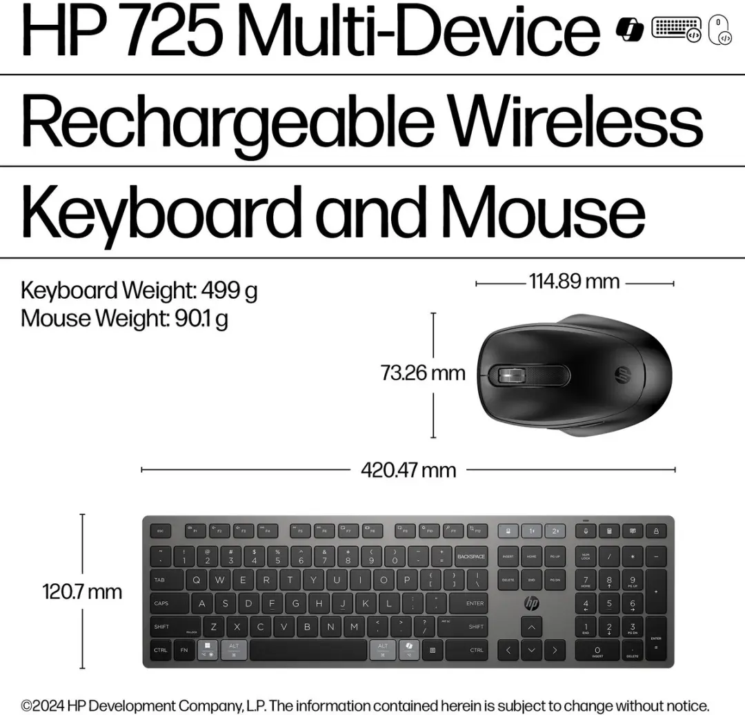 HP 720 Draadloos Toetsenbord & Muis Set AZERTY - Zwart