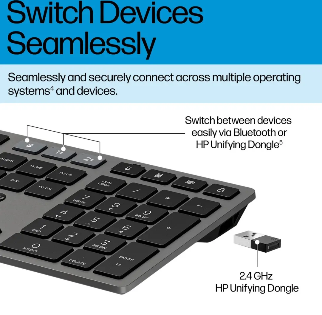 HP 720 Draadloos Toetsenbord & Muis Set AZERTY - Zwart