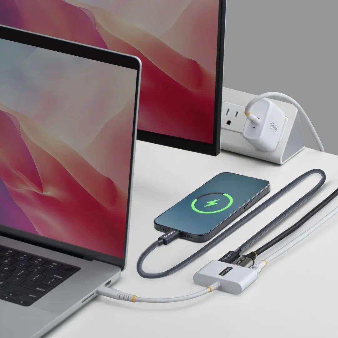 Startech 168W-USBC-MULTIPORT USB-C Multiport Adapter - 4K 60Hz - 140W PD - Wit - afbeelding 3 van 6