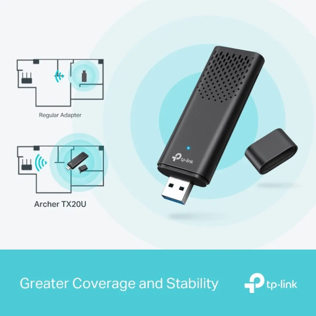 TP-Link Archer TX20U WiFi 6 USB-Netwerkkaart - Zwart