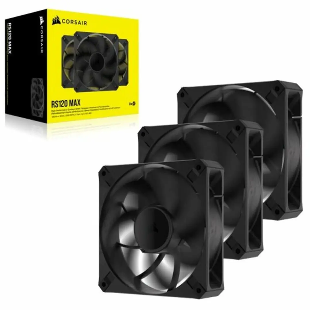 Corsair RS120 MAX PWM Boxventilator - 3 Stuks - Ø12cm - Zwart