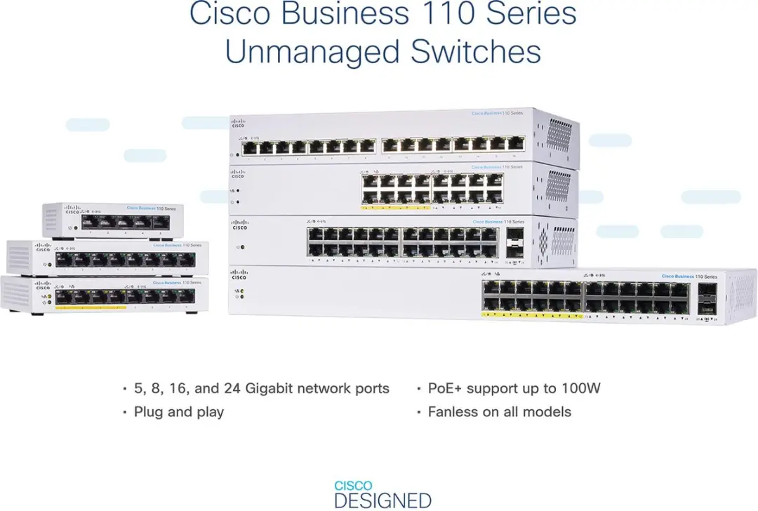 Cisco CBS110-16T-EU Switch - 16 Poorten - Grijs - afbeelding 6 van 6