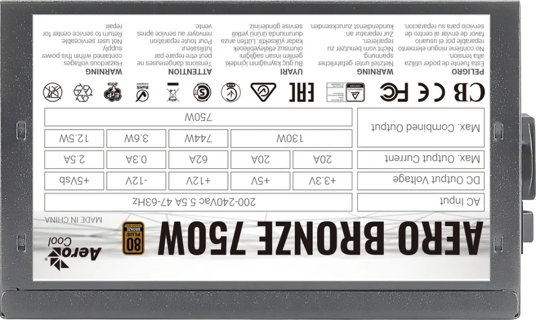 Aerocool AeroB750 Voeding 750W - Zwart