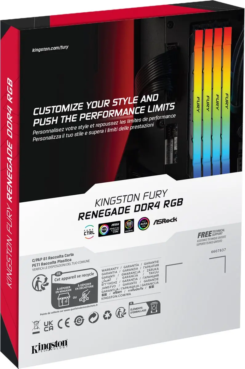 Kingston FURY Renegade RGB KF436C18RB2AK2/64 DDR4 64GB (2x32GB) - 3600MT/s