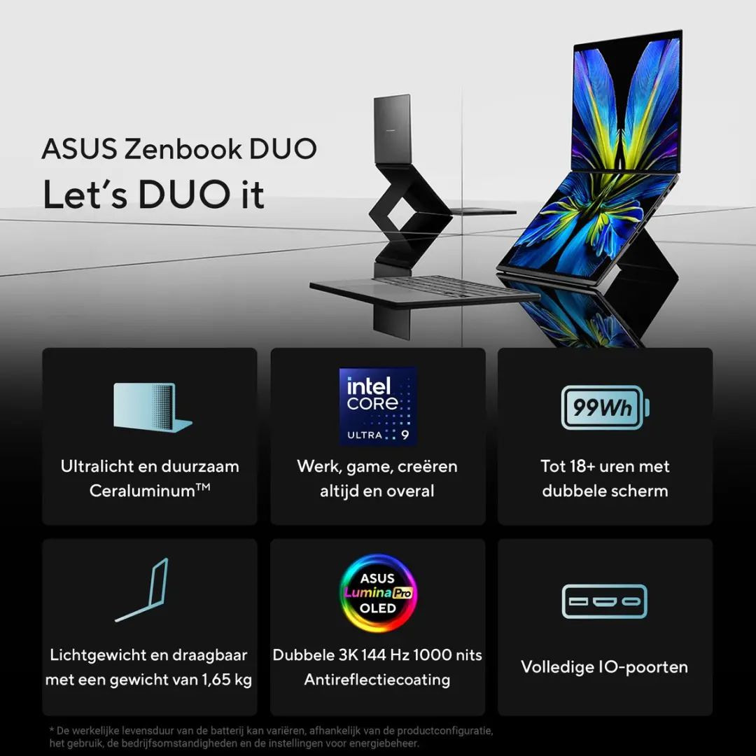 ASUS Zenbook Duo UX8407AA-SN481WS Laptop - 14" - Core Ultra 9 - 32GB/1TB