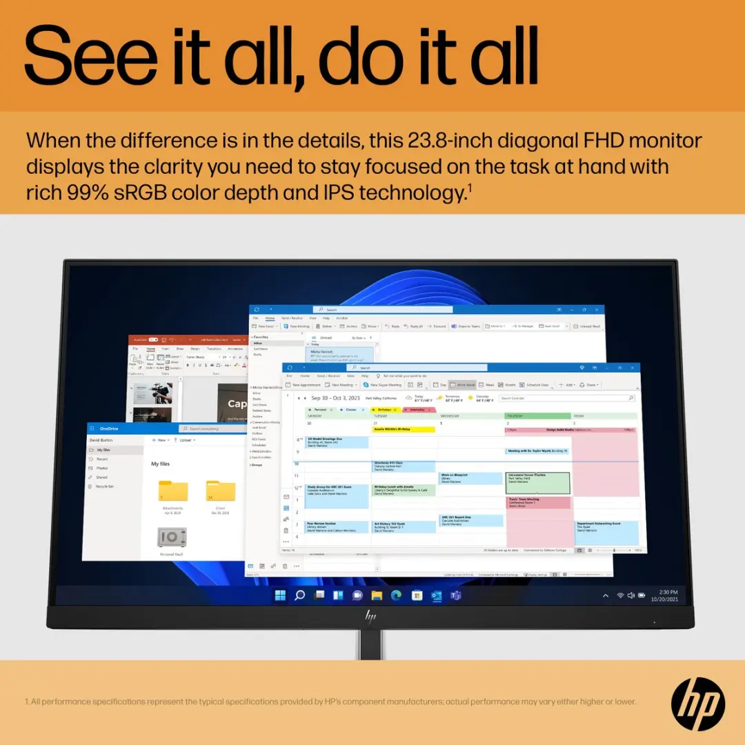 HP E24 G5 Monitor 23,8 inch Full HD IPS - afbeelding 9 van 12