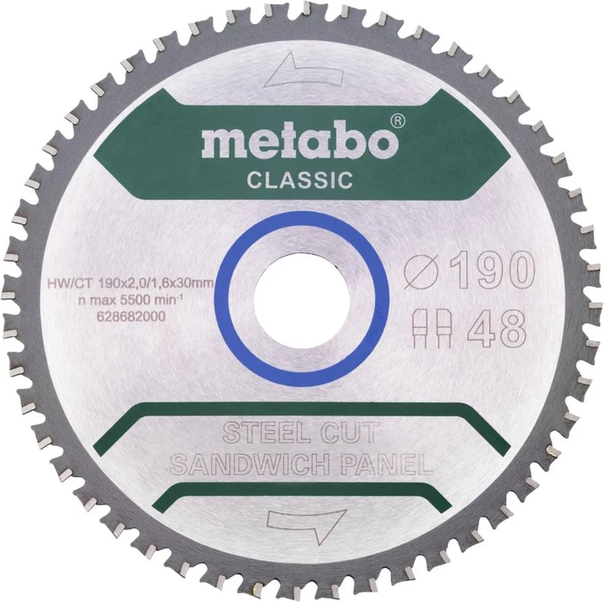 Metabo 628684000 Cirkelzaagblad Metaal 190x30mm