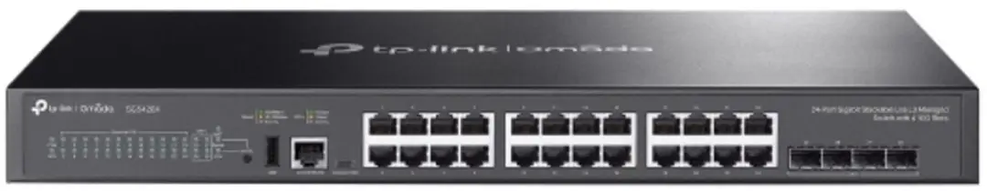 TP-Link Omada SG5428X Netwerkswitch - 24 Poorten 4 SFP+ L3 Beheer - Zwart