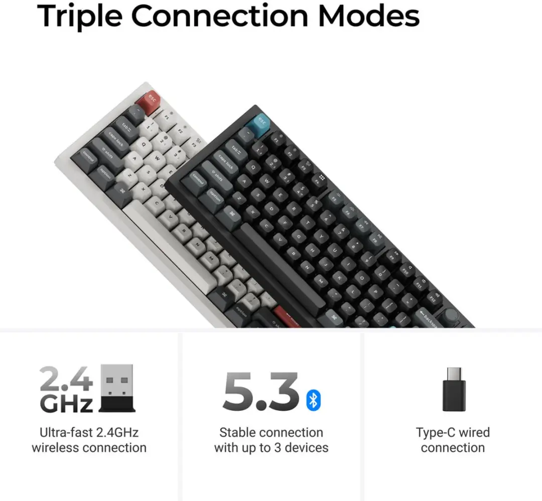 Keychron Q3U-M1 Toetsenbord - 8K Bluetooth - Zwart