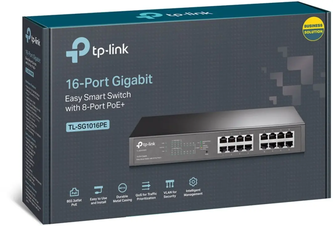 TP-Link TL-SG1016PE Managed Switch 16x PoE - 150W - Zwart