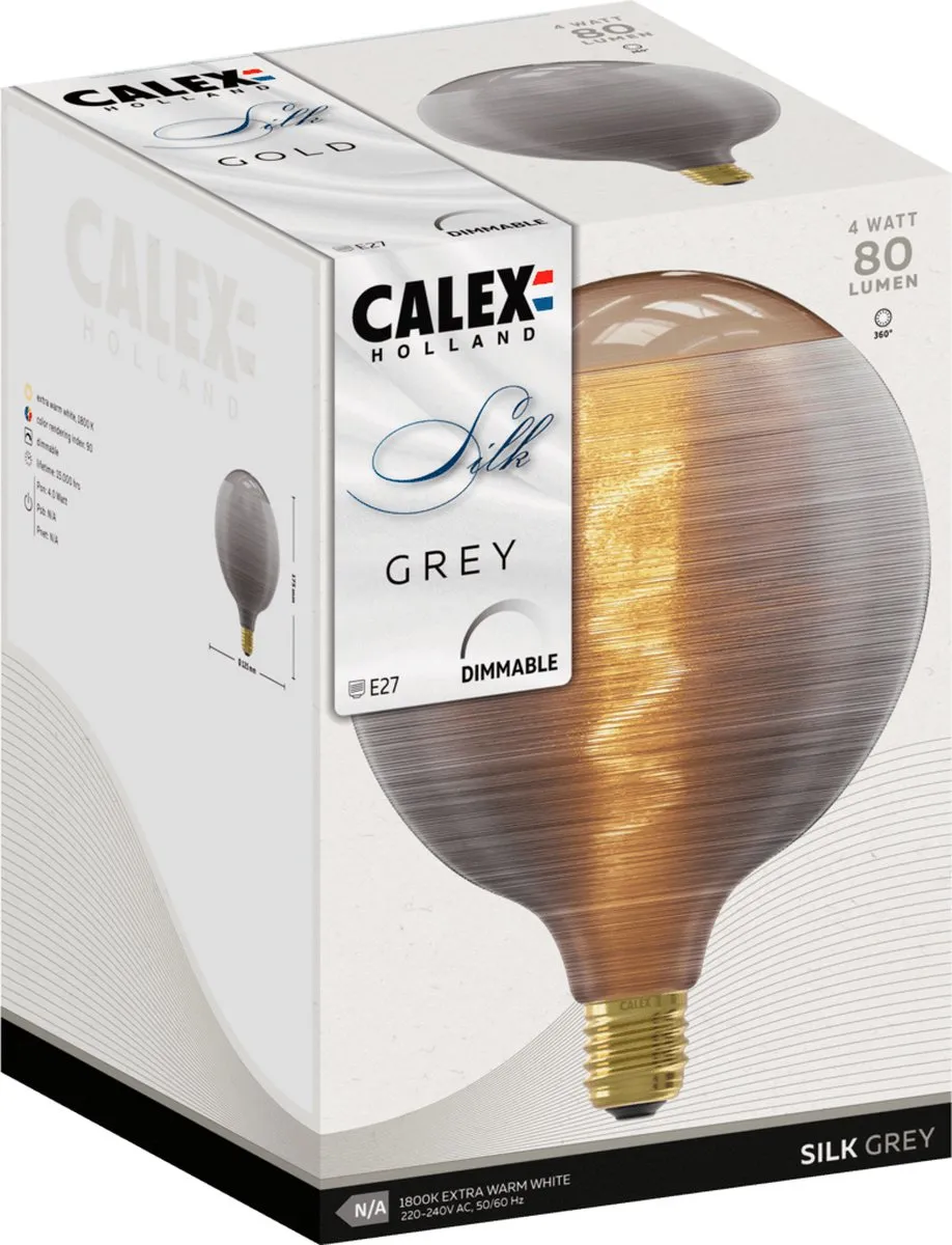 Calex Silk Series LED Lamp G125 - Grijs - 4W E27