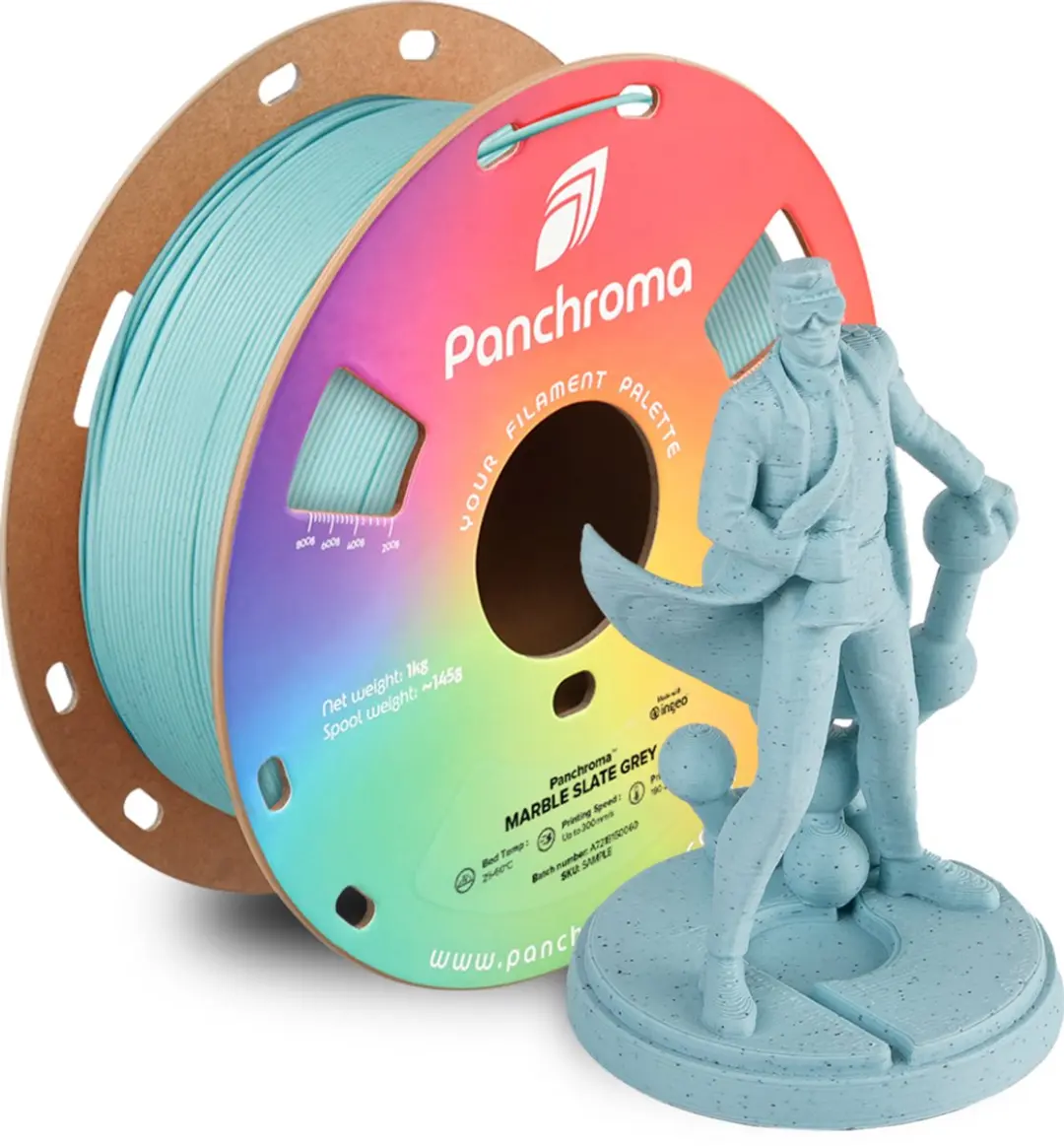 Polymaker Panchroma Marble Slate Grey PLA 3D Filament 1.75mm 1kg