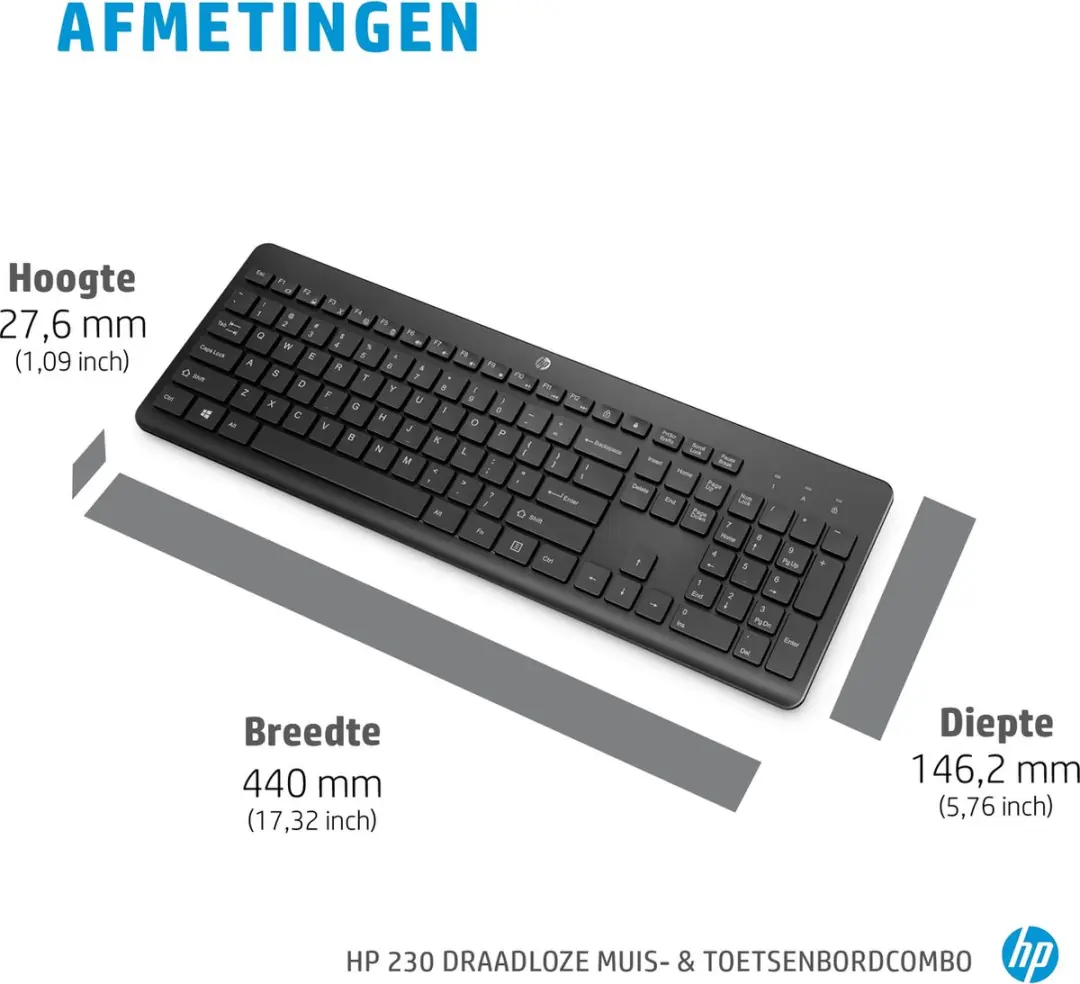 HP 230 Draadloos Toetsenbord & Muis Combinatie AZERTY Wit