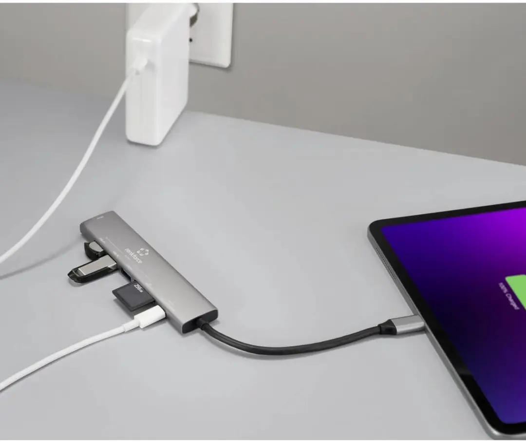 Renkforce RF-6797970 USB-C Dockingstation - Grijs