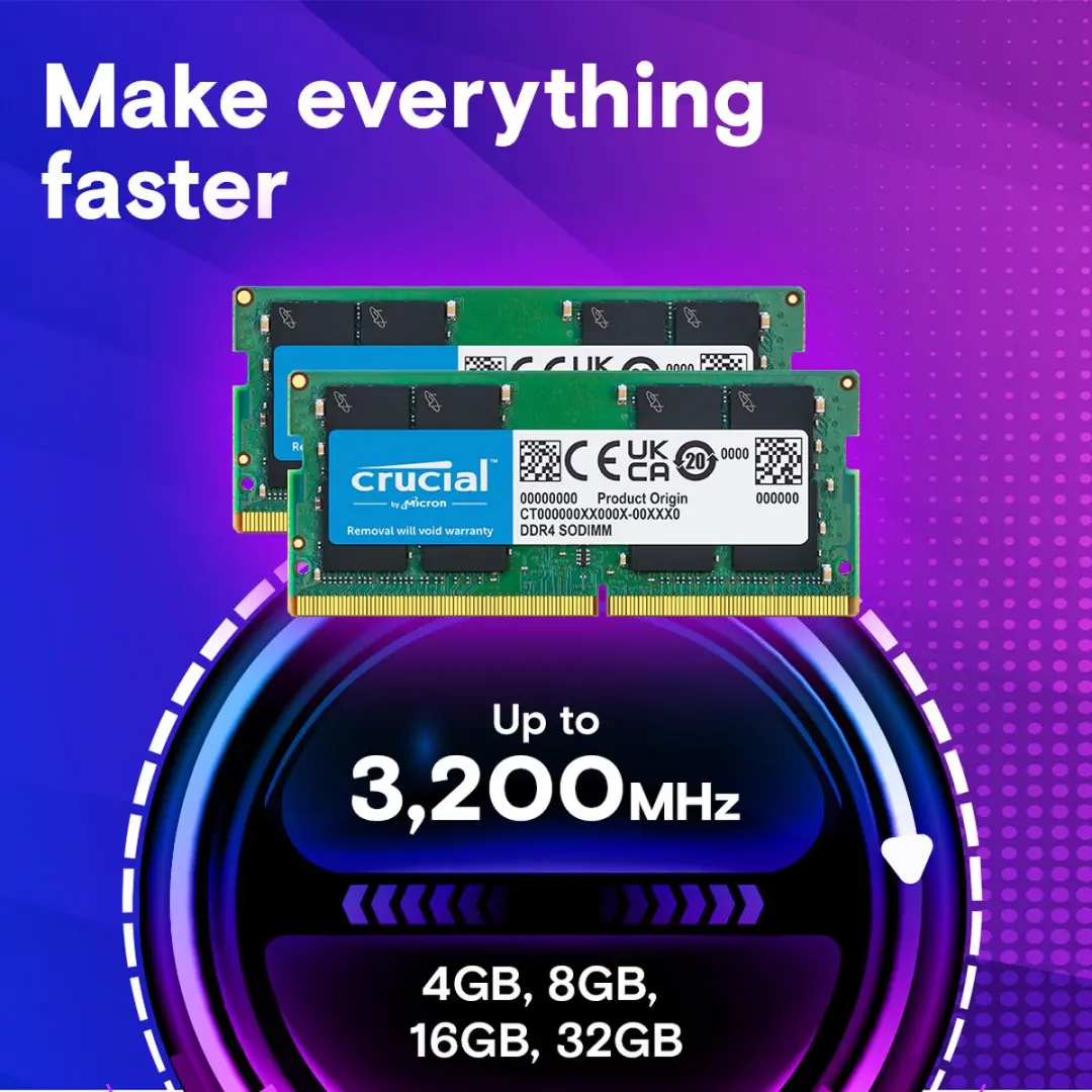 Crucial CT16G4SFD824A Laptopgeheugen 16GB DDR4 SODIMM 2400MHz - afbeelding 6 van 6