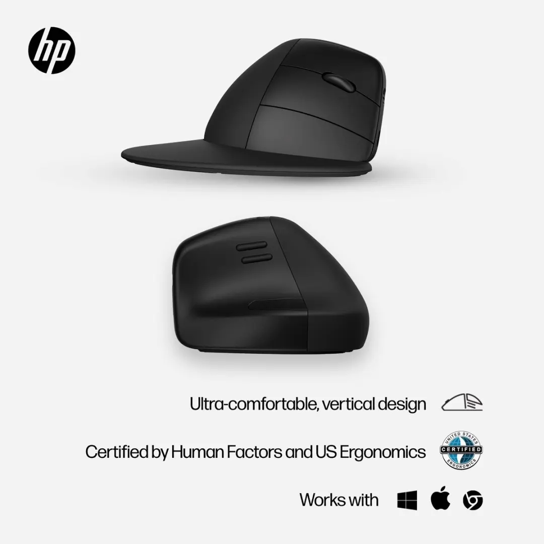 HP 920 Ergonomic Wireless Mouse 6H1A4AA - Zwart