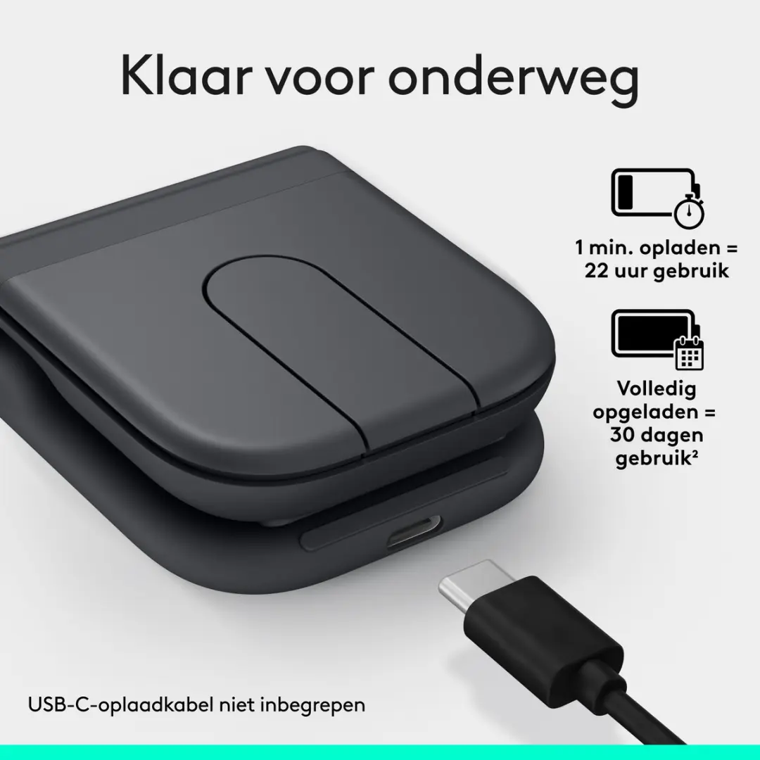 Logitech Mobi Fold Ovouwbare Muis 910-007604 - Zwart