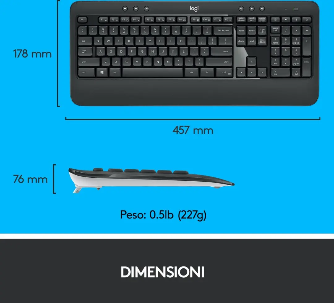 Logitech MK540 Wireless Desktop - ITA-layout - Zwart