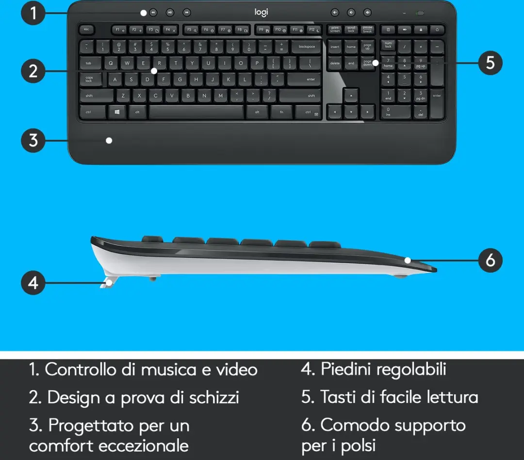 Logitech MK540 Wireless Desktop - ITA-layout - Zwart