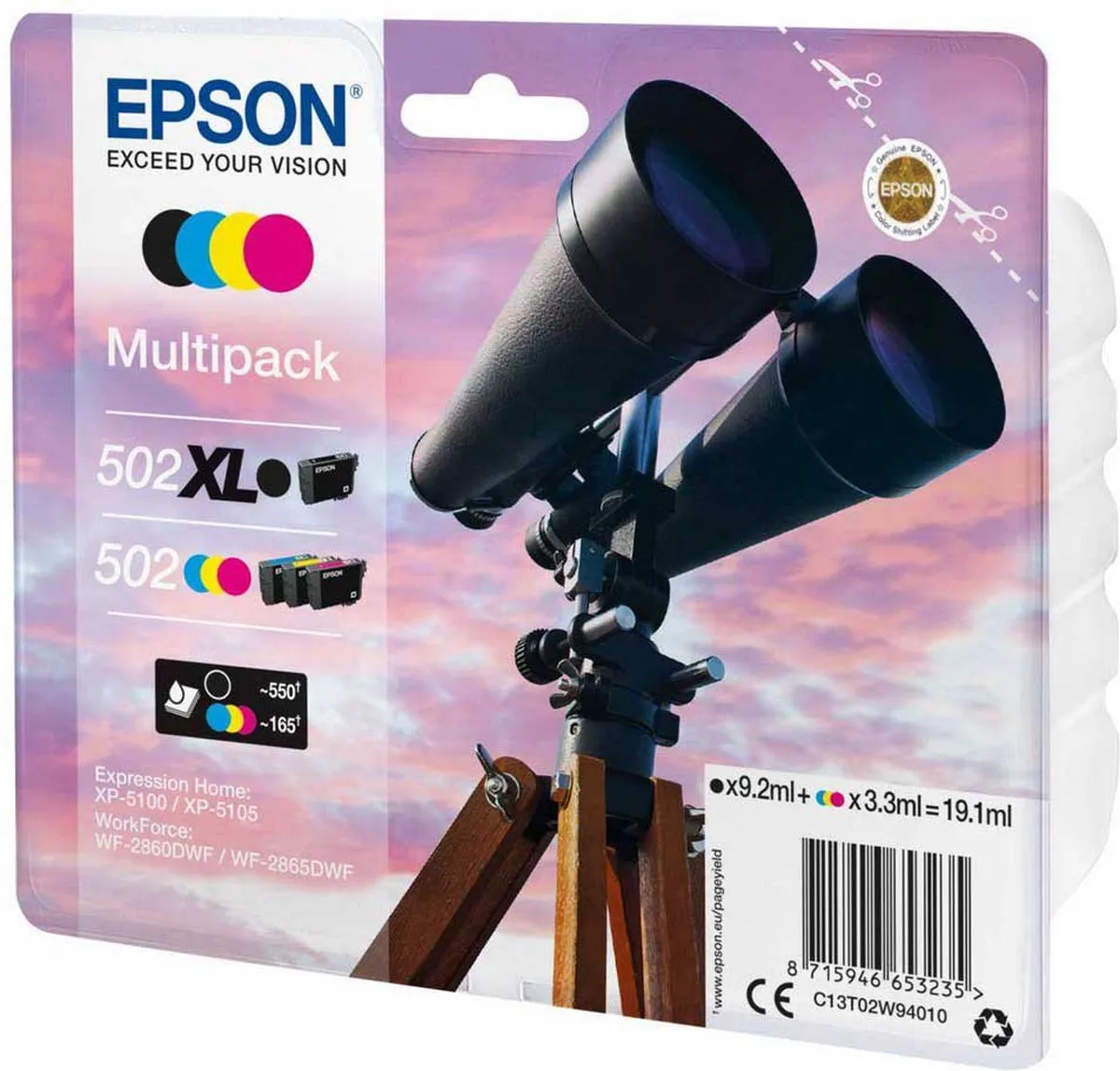 Epson 502XL C13T02W94010 Inktcartridge - 495 Pagina's - Zwart