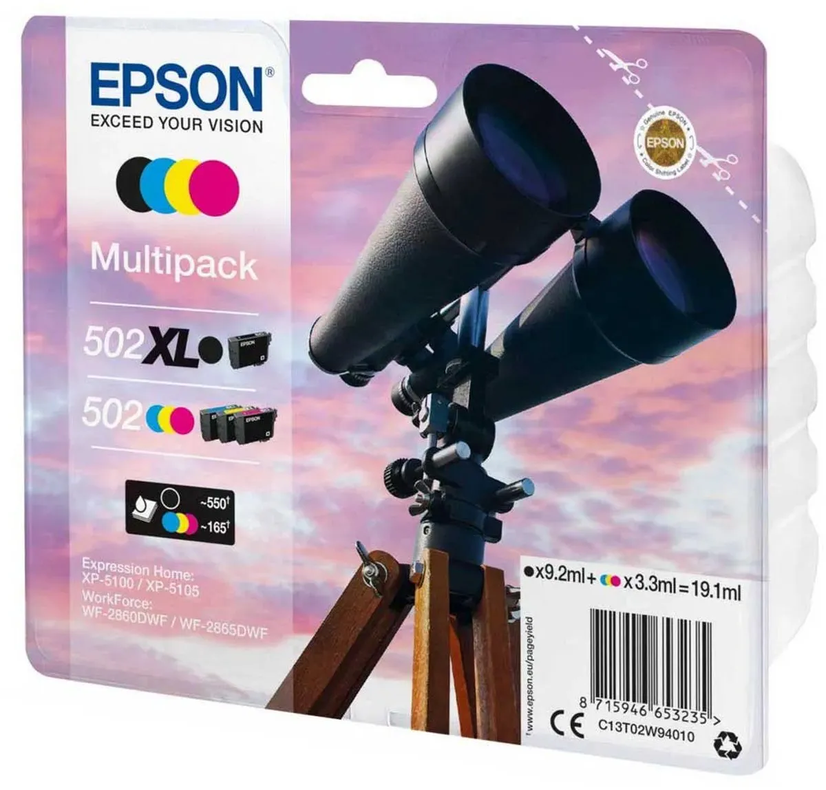 Epson 502XL C13T02W94010 Inktcartridge - 495 Pagina's - Zwart