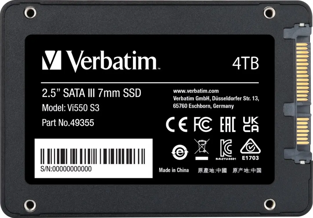 Verbatim Vi550 S3 4TB SSD - 2.5 inch SATA III