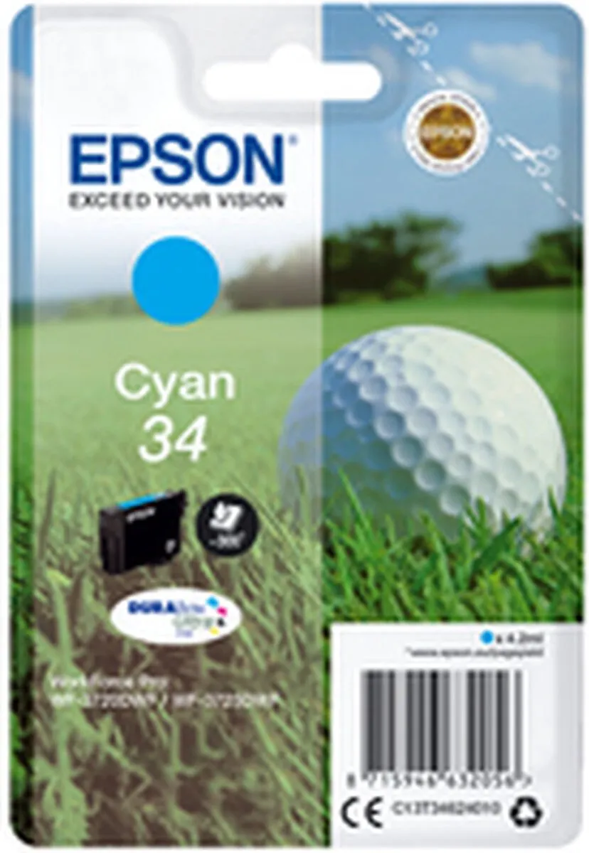 Epson DURABrite Ultra C13T34624010 Cyaan Inktcartridge - 4.2ml
