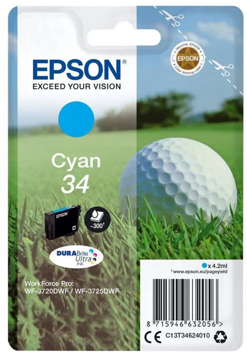 Epson DURABrite Ultra C13T34624010 Cyaan Inktcartridge - 4.2ml