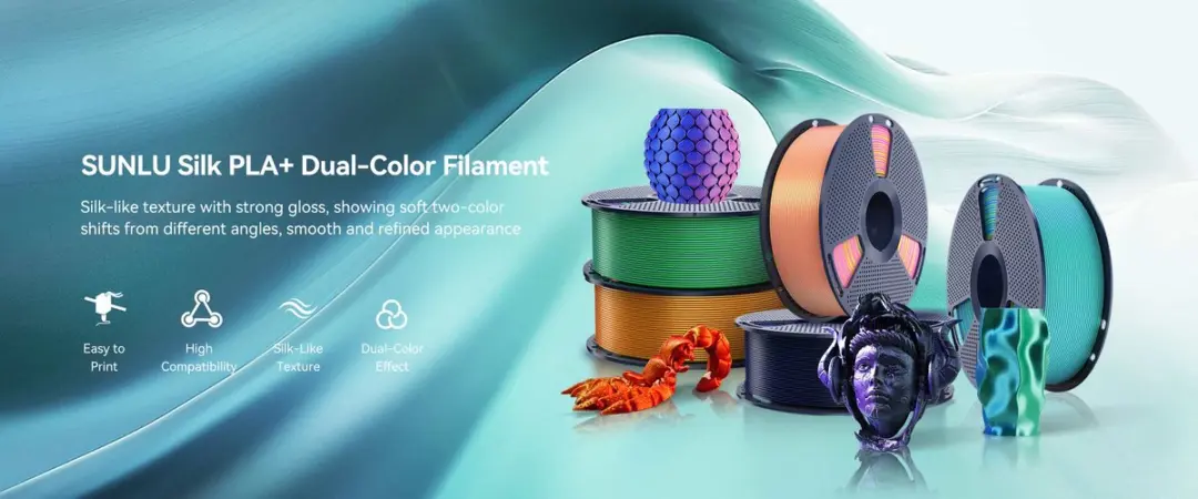 Sunlu PLA+ Silk Dual Color Filament 1,75mm - 1kg