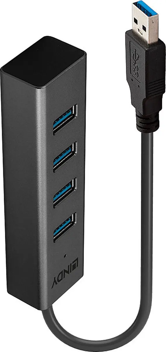 Lindy 43324 USB-hub 4 Poorten USB-A 5Gbit/s