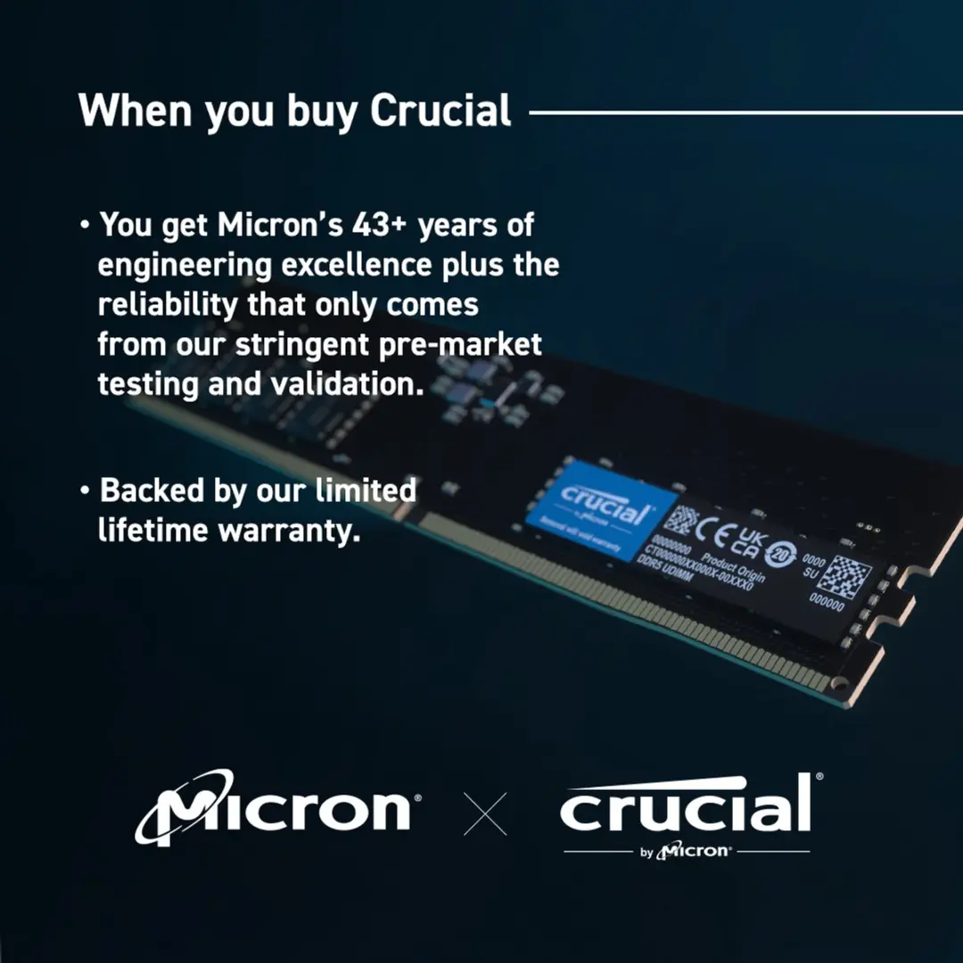 Crucial CT8G56C46U5T DDR5 Geheugen 8GB ECC