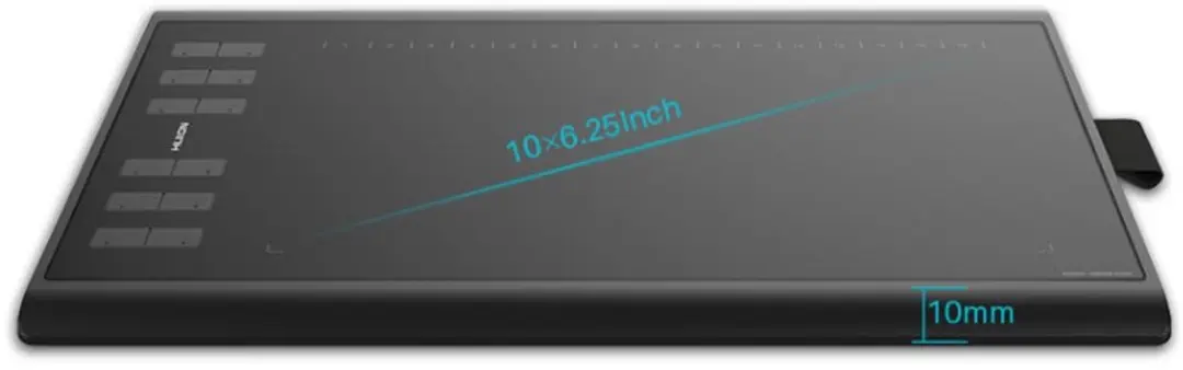 Huion H1060P Tekentablet - Draadloos - 8192 Drukniveaus - Zwart