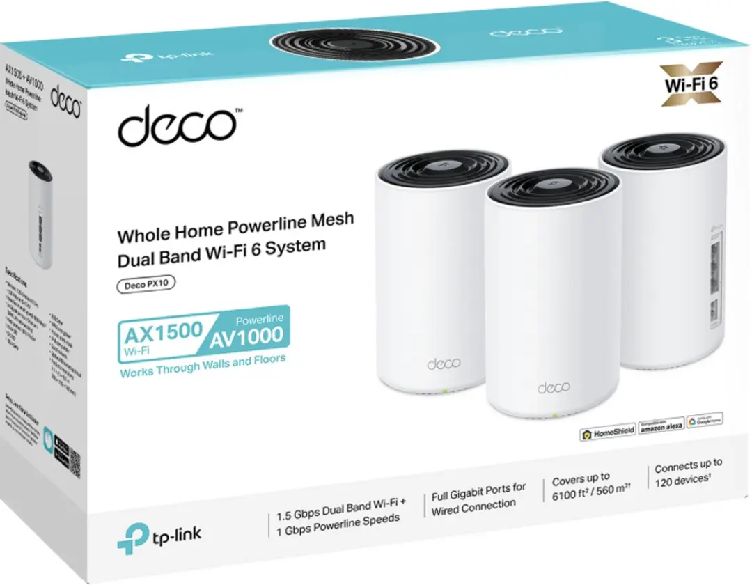 TP-Link Deco PX10 AX1500 Powerline Mesh WiFi - 3 Stuks