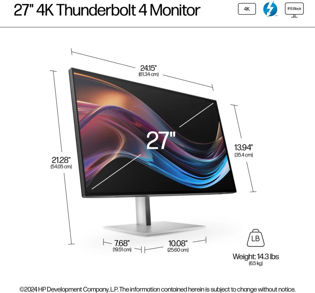 HP Serie 7 Pro 27 4K Monitor 8J9G2AA - Zwart