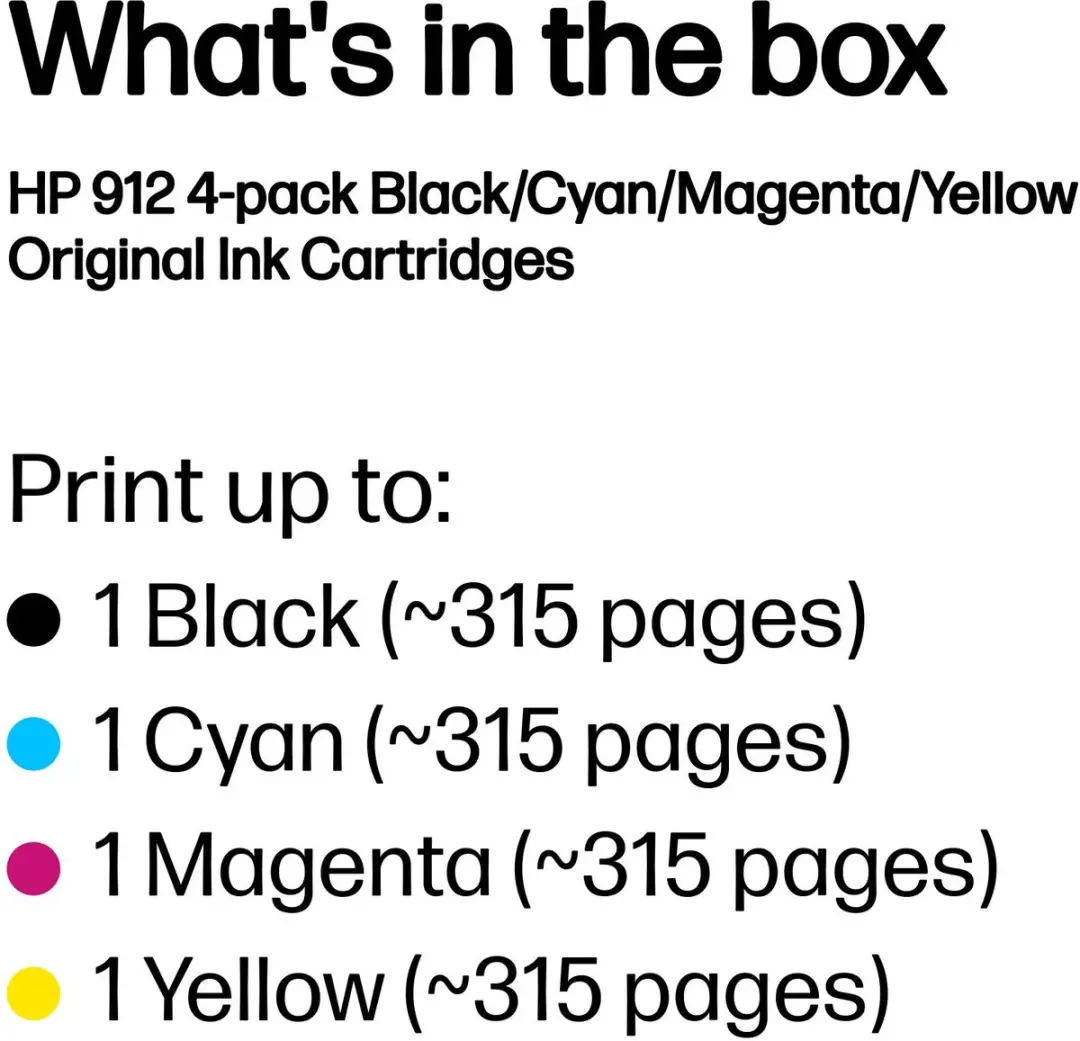 HP 912 4-pack Inktcartridges CMYK - 6ZC74AE