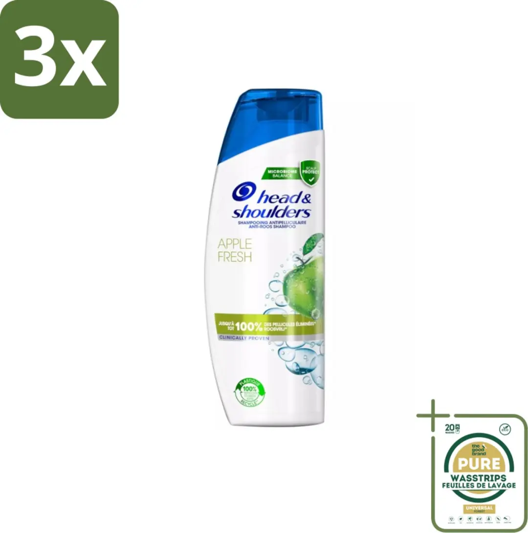 Head & Shoulders Anti-Roos Shampoo Apple Fresh 855ml - 3 Stuks