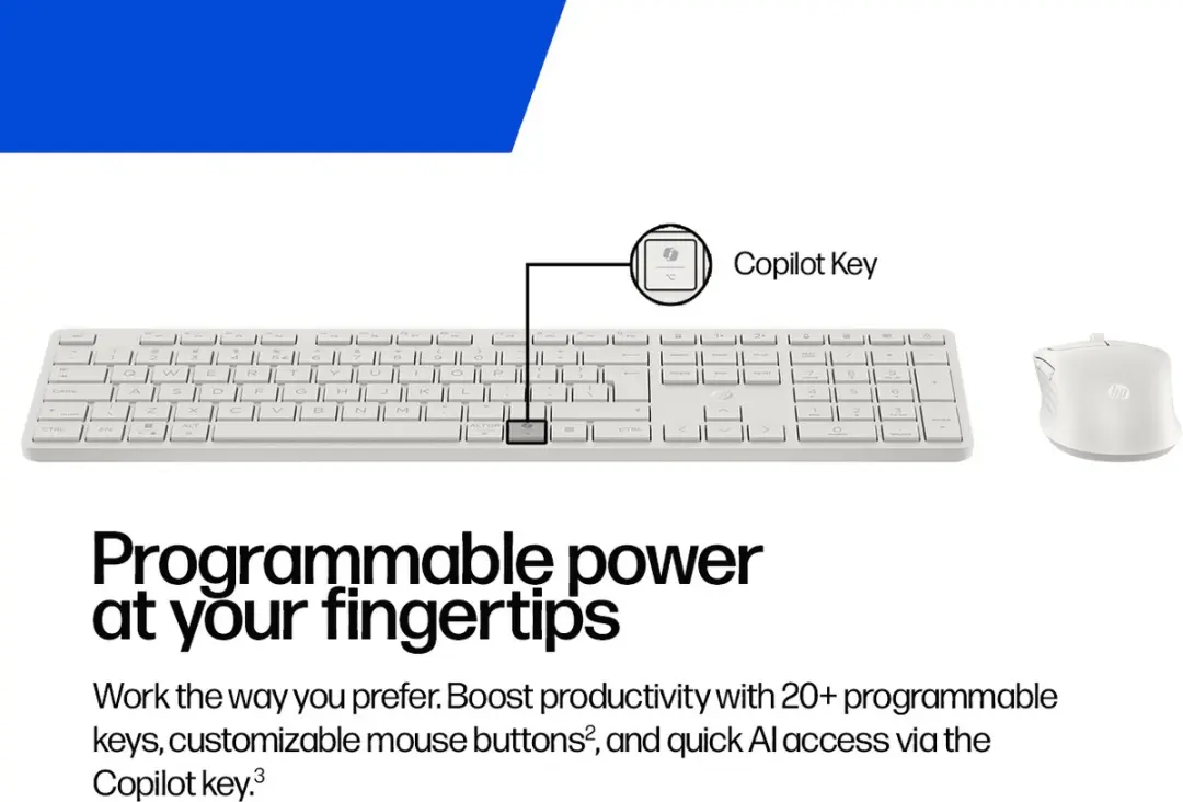 HP 490C Dual-Mode Muis & Toetsenbord - AZERTY - Wit
